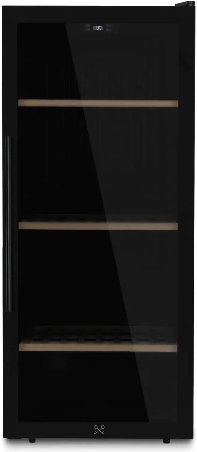 Cave à Vin 122 Bouteilles Noir, Refroidissement Thermoélectrique, Température Réglable 5-20°C, Design Élégant LED Anti-UV