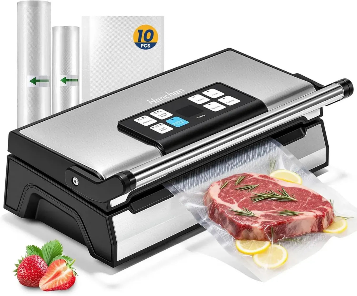Machine Sous Vide Alimentaire Hanchen 90Kpa, Scelleuse à Double Soudure 30cm avec Accessoires Complets