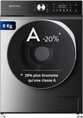 GEDTECH Lave-linge 8 Kg - 1400 tr/min - 16 programmes - Éco - Intensif - Rapide - Faible consommation - Écran LED couleur