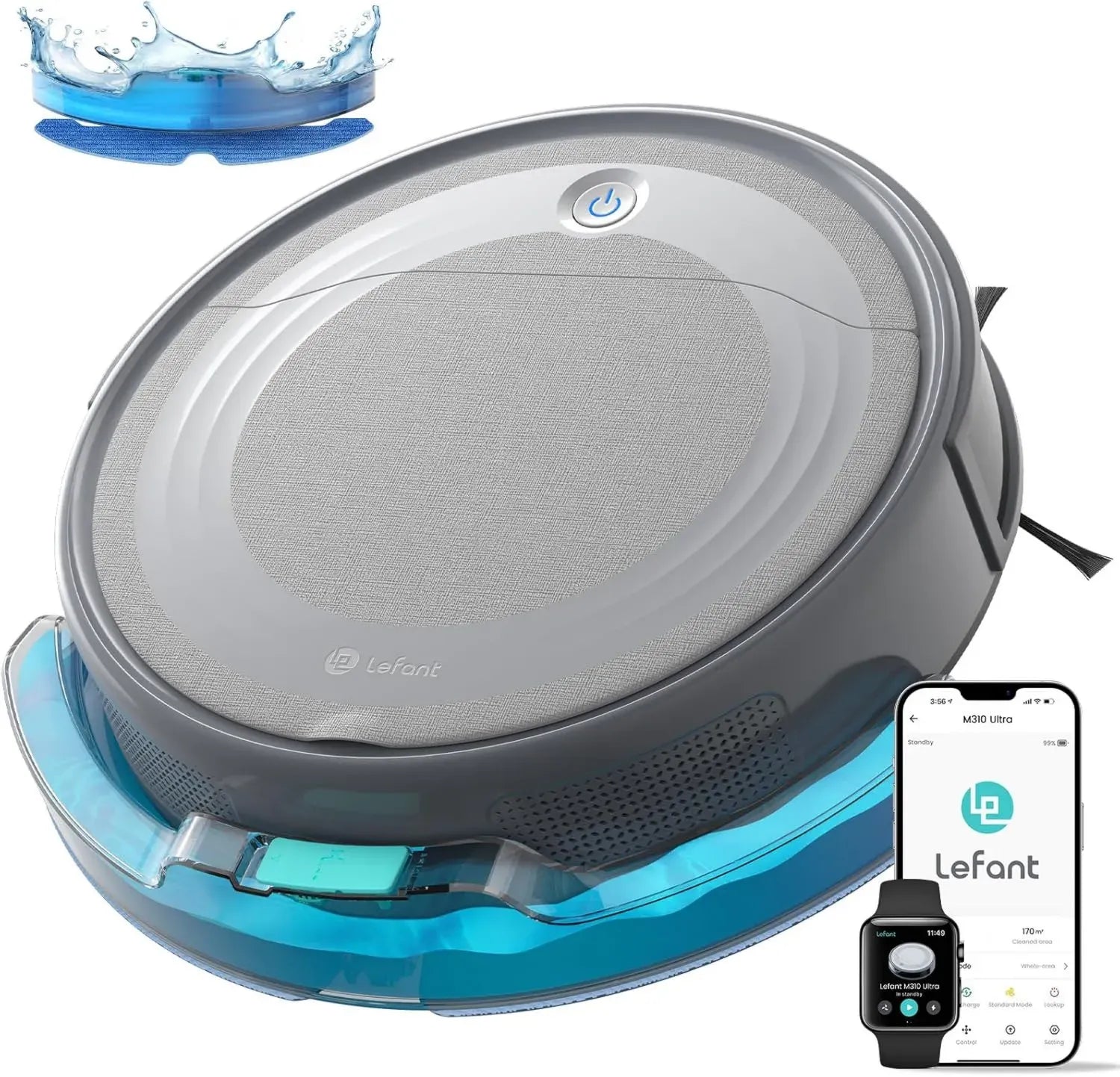 Aspirateur Robot Lefant M310 Ultra, 6000Pa, Navigation ToF Avancée, Idéal Pour Poils d'Animaux et Sols Durs, Évitement d'Obstacles Précis, Compatible App/Alexa