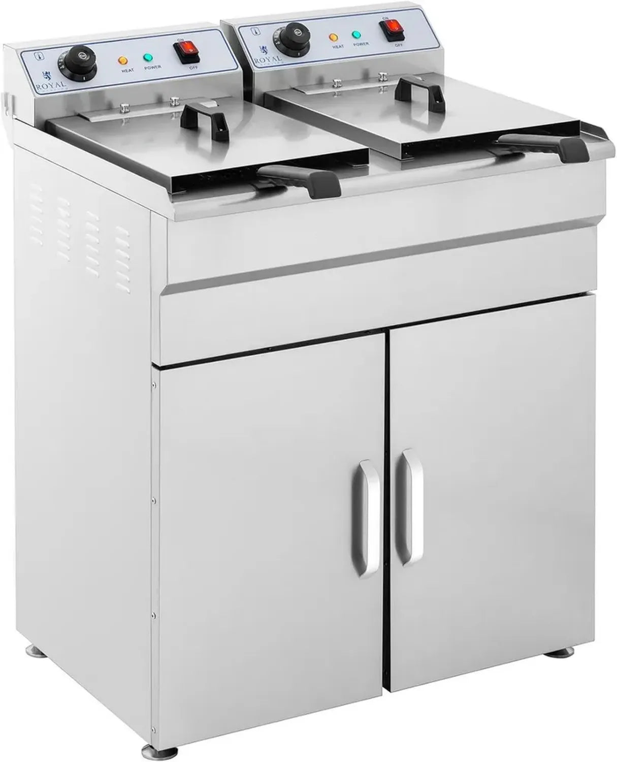 Friteuse Électrique Professionnelle 2x16L avec Vidange - Royal Catering