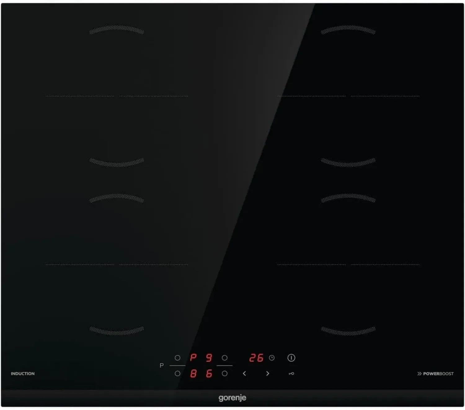 Plaque à Induction Gorenje 60 cm - Commandes Tactiles - Boost de Puissance - Minuterie - Sécurité Enfant - Indicateur de Chaleur - Noir
