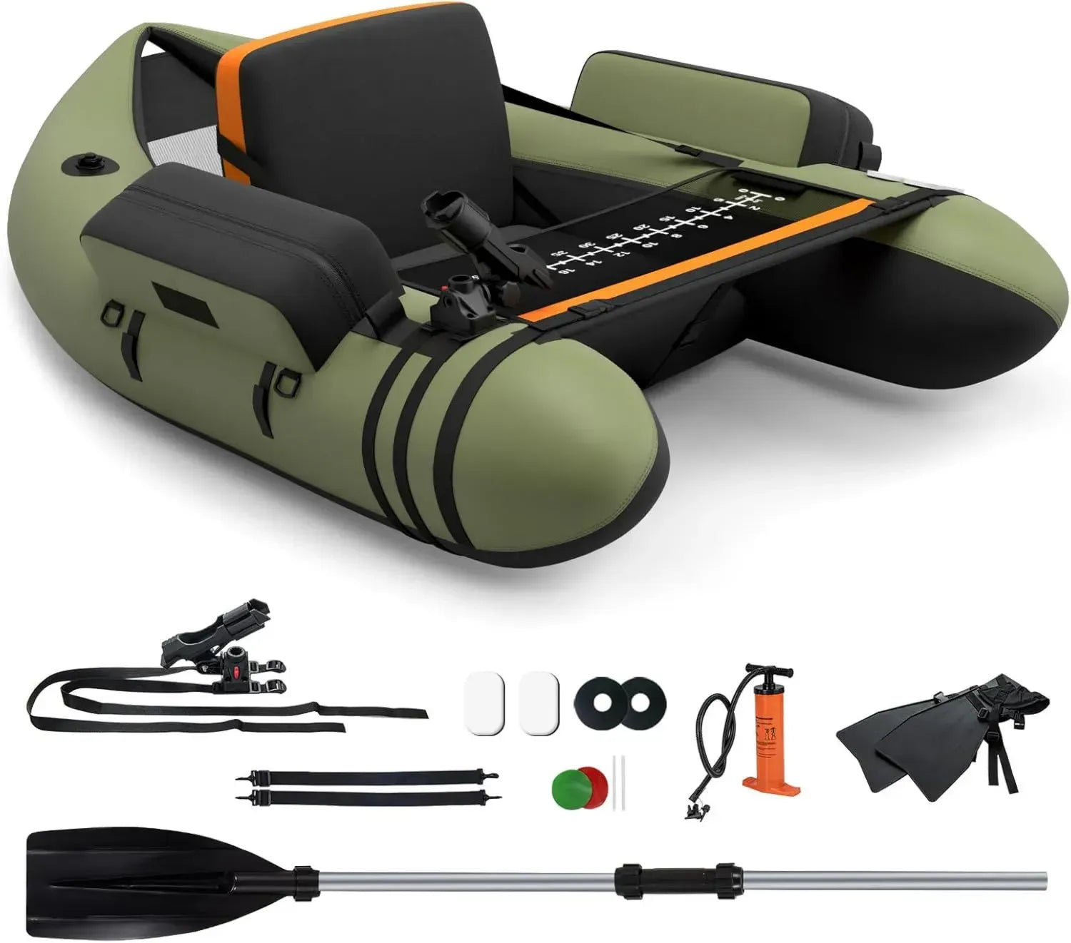 Bateau de Pêche Gonflable avec Accessoires et Capacité de 150 kg