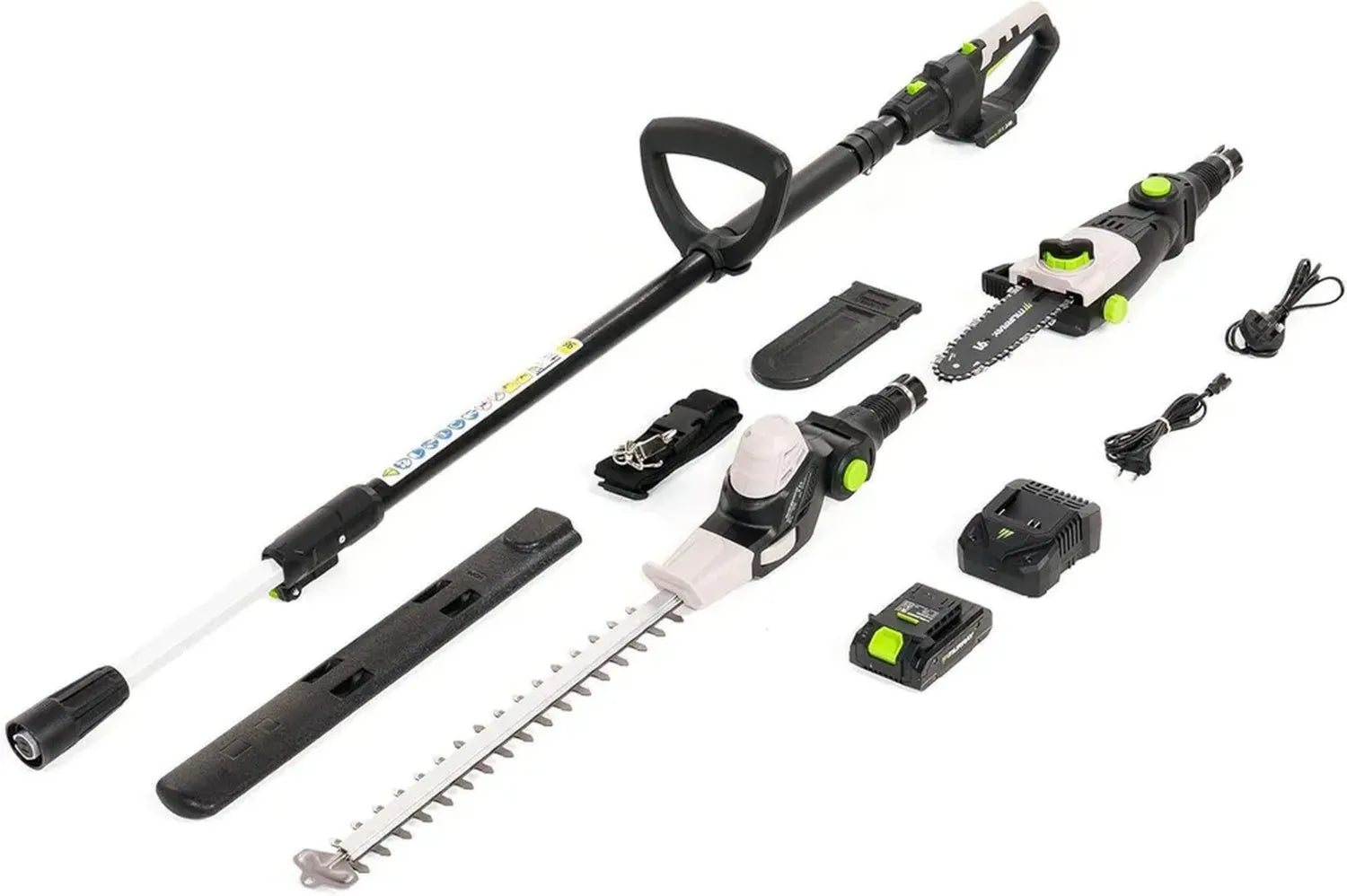 Outil Jardin 2-en-1 sans Fil Murray, Taille-Haie et Tronçonneuse Télescopique – 20V, 3Ah, Lame 40 cm, Portée 3,3 m