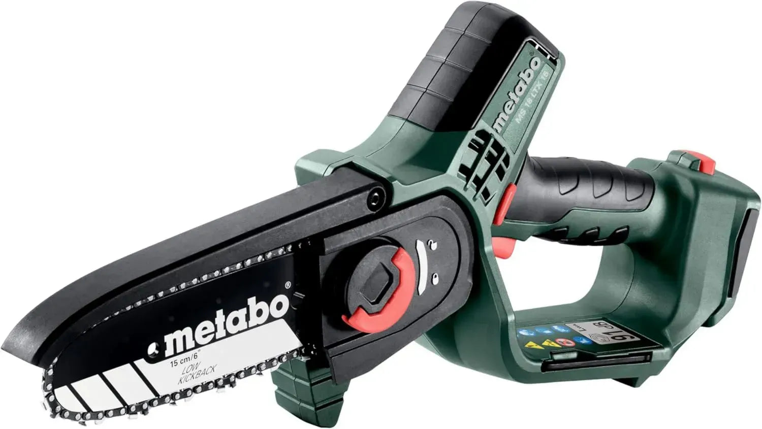 Metabo Scie à Arbustes Sans Fil 18V LTX - Lame 15 cm, Haute Vitesse, Léger & Maniable, Incl. metaBOX