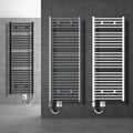 Radiateur Électrique 900W ECD Germany Blanc avec Kit Montage - Sèche-Serviettes Sahara Mural pour Salle de Bain