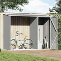 Abri de Jardin Métallique Gris 245x98x159 cm en Acier Galvanisé