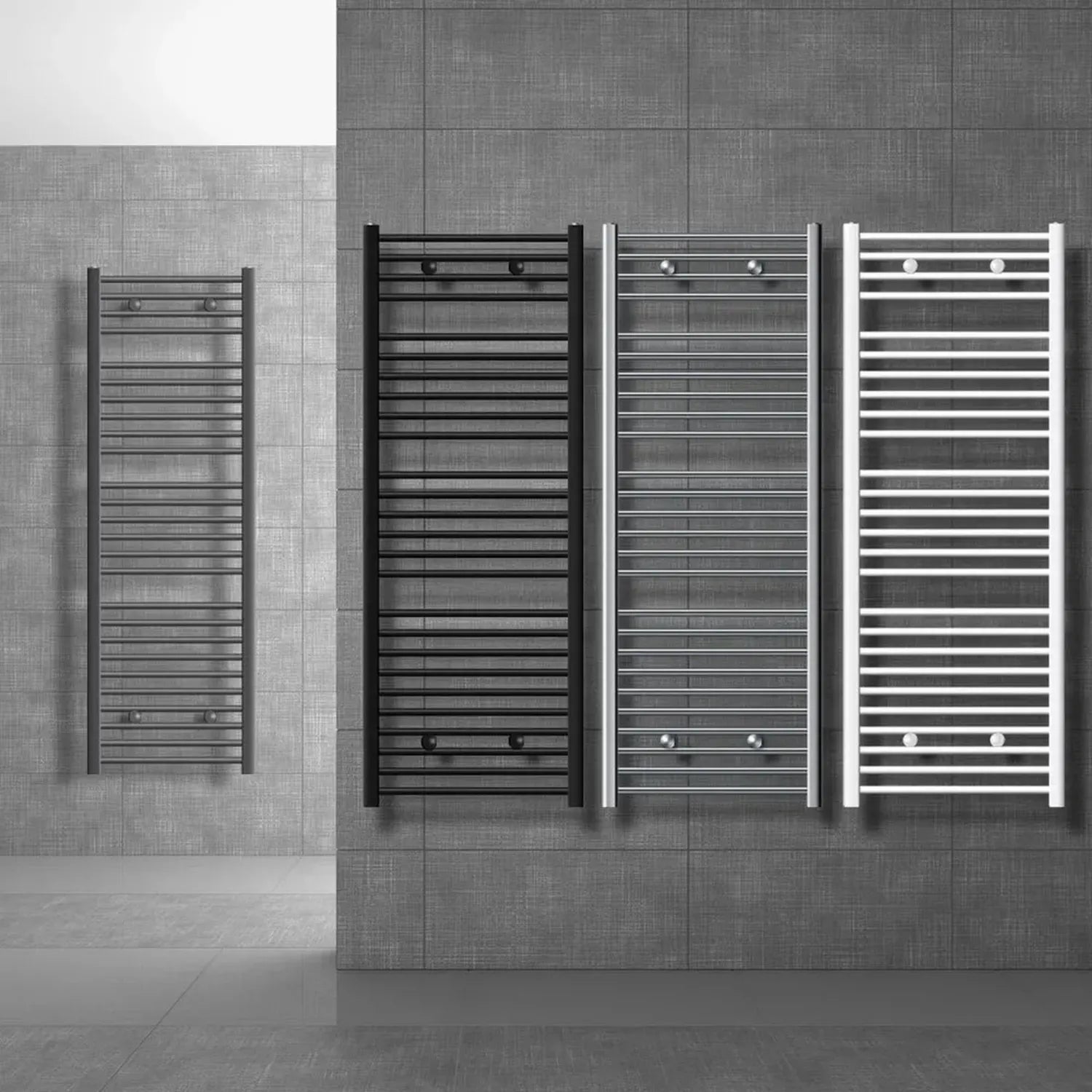 Sèche-serviettes Electrique Sahara 900W avec Thermostat Digital et Minuterie, Blanc 500x1800 mm