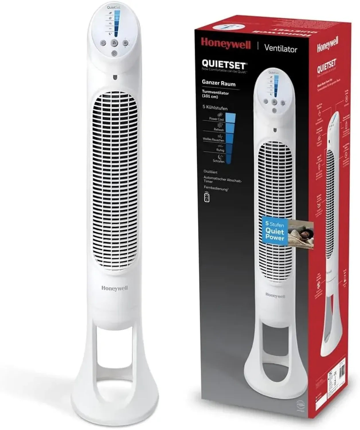 Honeywell Ventilateur Tour Silencieux avec Télécommande