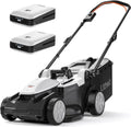 Tondeuse à Gazon sans Fil 37cm par Litheli - Moteur sans Balais, 2 Batteries 20V 4.0Ah, Hauteur Ajustable 25-75mm, Sac de 40L, Idéale pour Pelouses jusqu'à 300m²