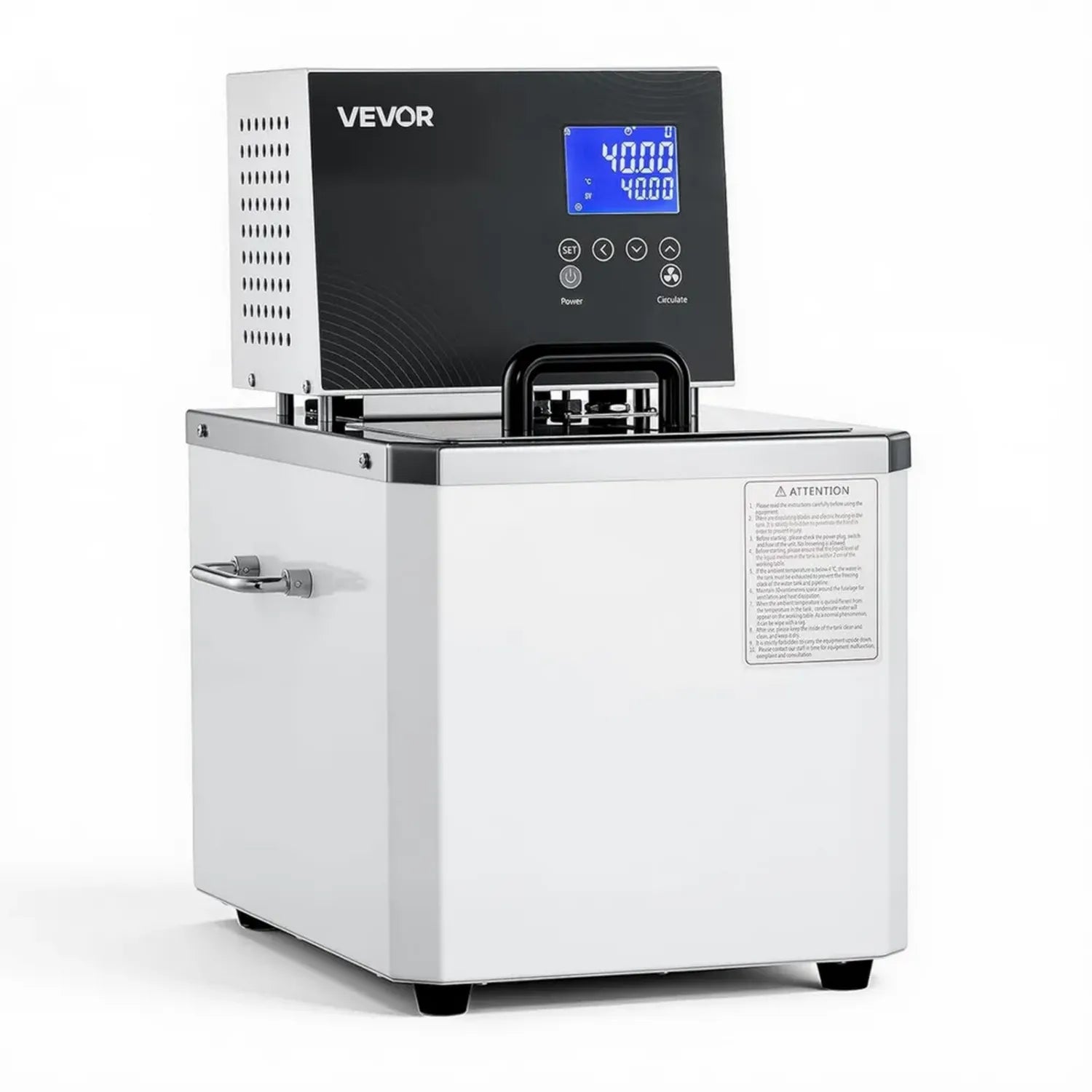 Bain d'huile de laboratoire VEVOR 10 L, haute précision, double circulation, jusqu'à 300°C