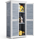 Coffre de Rangement Extérieur en Bois Gris 160x87x47 cm