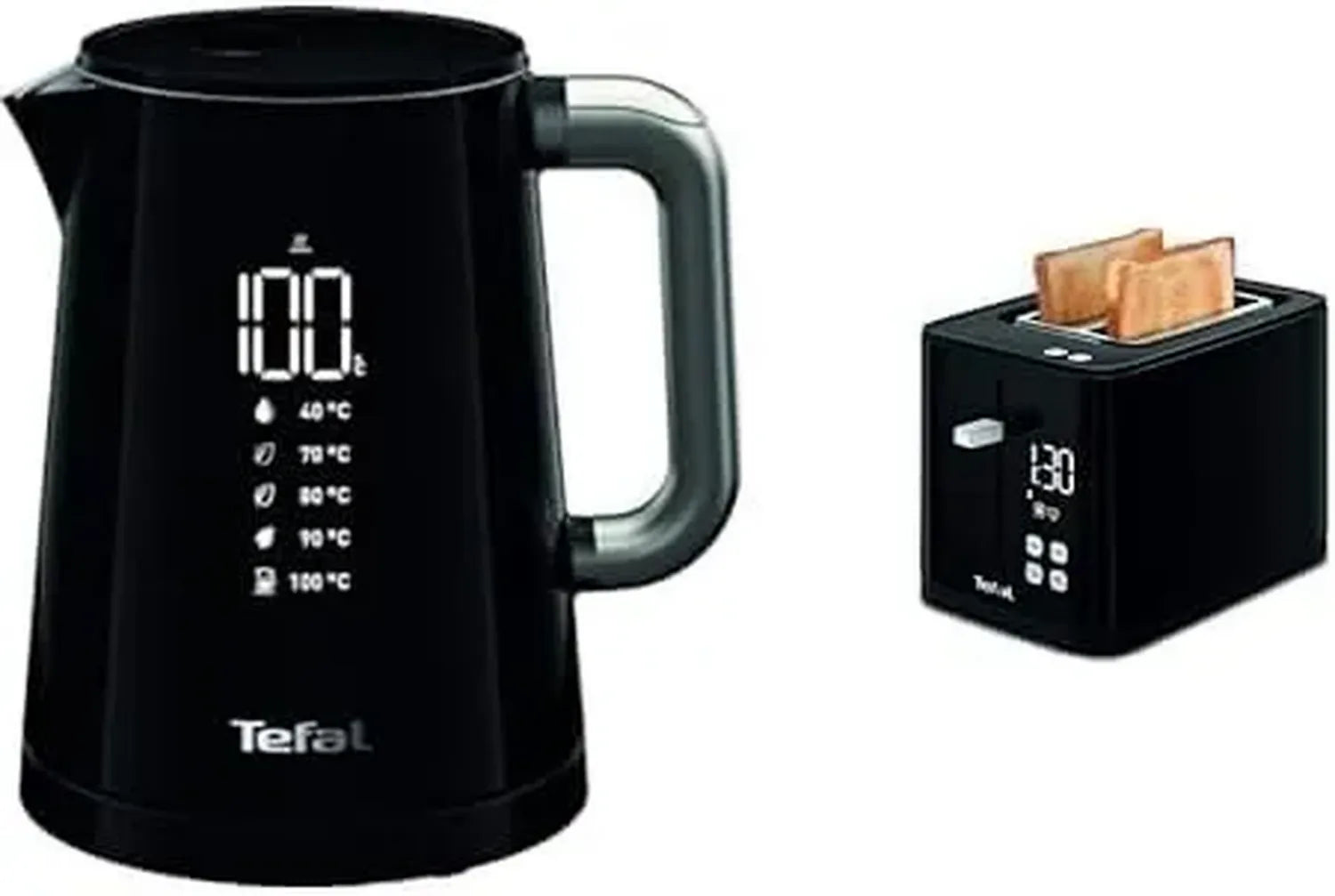Bouilloire Électrique Tefal 1L avec Écran Numérique et Grille-Pain à 2 Fentes
