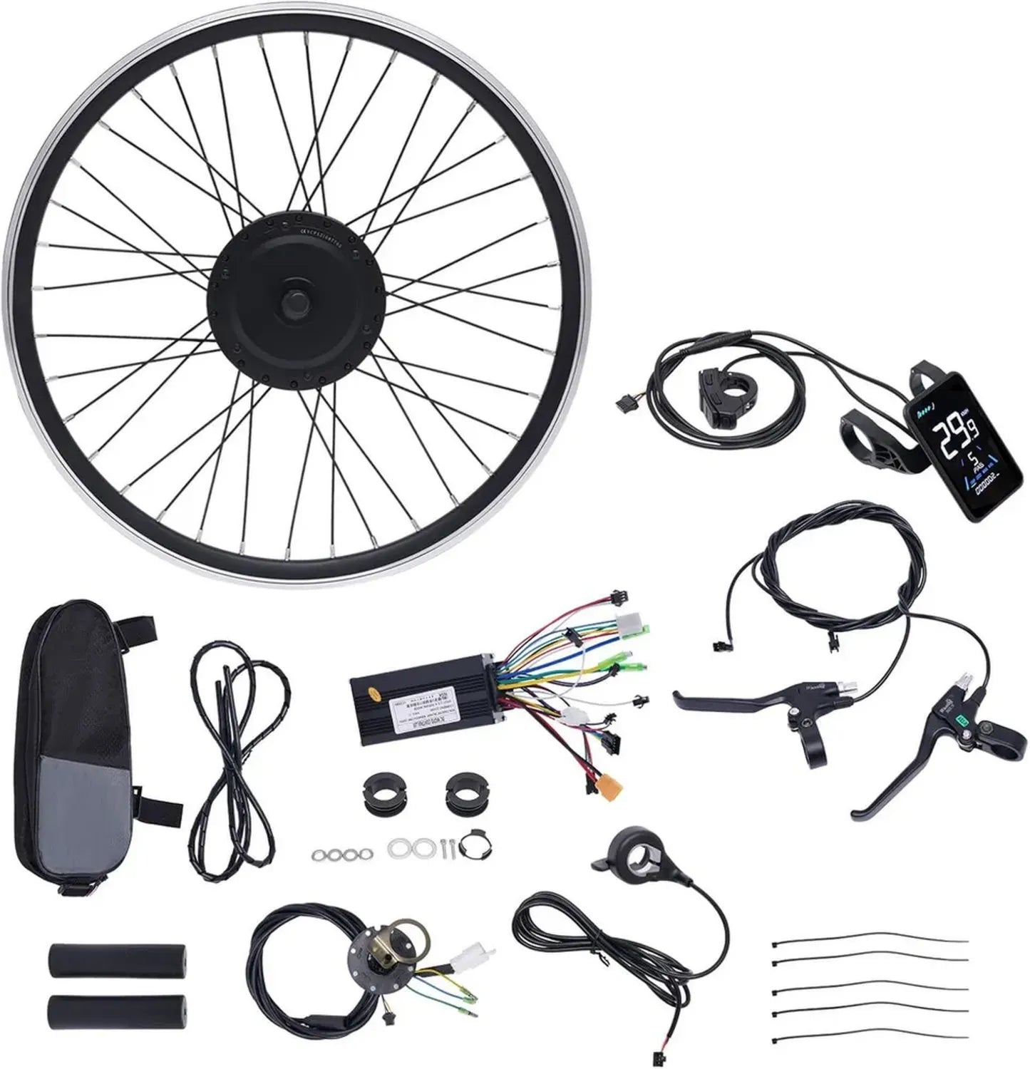 Kit de conversion vélo électrique 27,5'' 36V 500W avec capteur et écran LCD