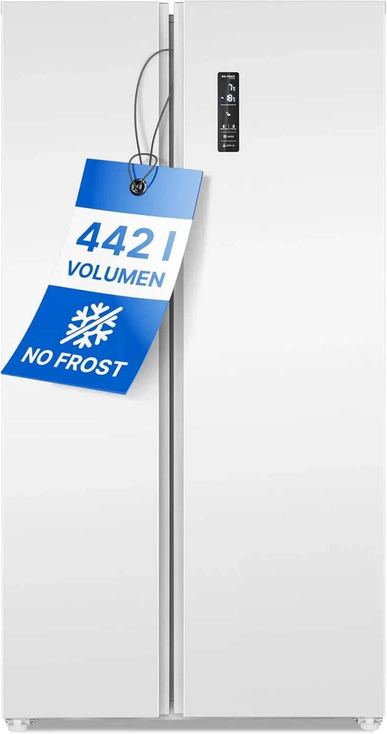 Réfrigérateur Américain Bomann SBS 7344, 90 cm, 442 L, NoFrost, Froid Rapide, Congélation Rapide, Mode Économique, Fonction Auto, Blanc