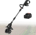 Motoculteur Électrique Sans Fil 21V, Bineuse de Jardin 25cm x 20cm, Modèle Noir 4 Lames 1 Batterie