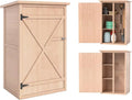 Outsunny Armoire de Jardin en Bois avec Toit Bitumé, Loquet de Sécurité et 2 Étagères, 75 x 56 x 115 cm