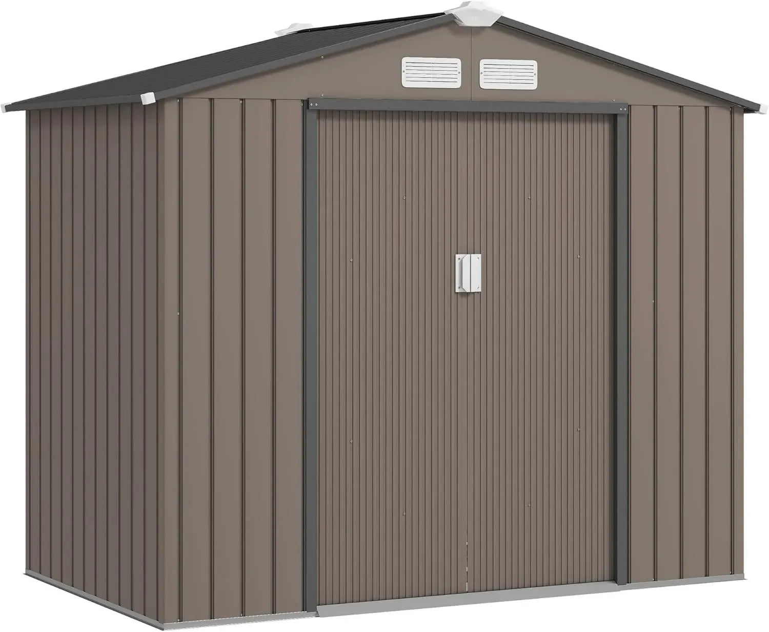 Abri de Jardin Métallique Outsunny avec Porte Coulissante et Aérations 213x130x185cm