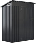 Abri de Jardin Moderne en Acier Galvanisé Gris avec Ventilation, 150 x 90,5 x 185 cm