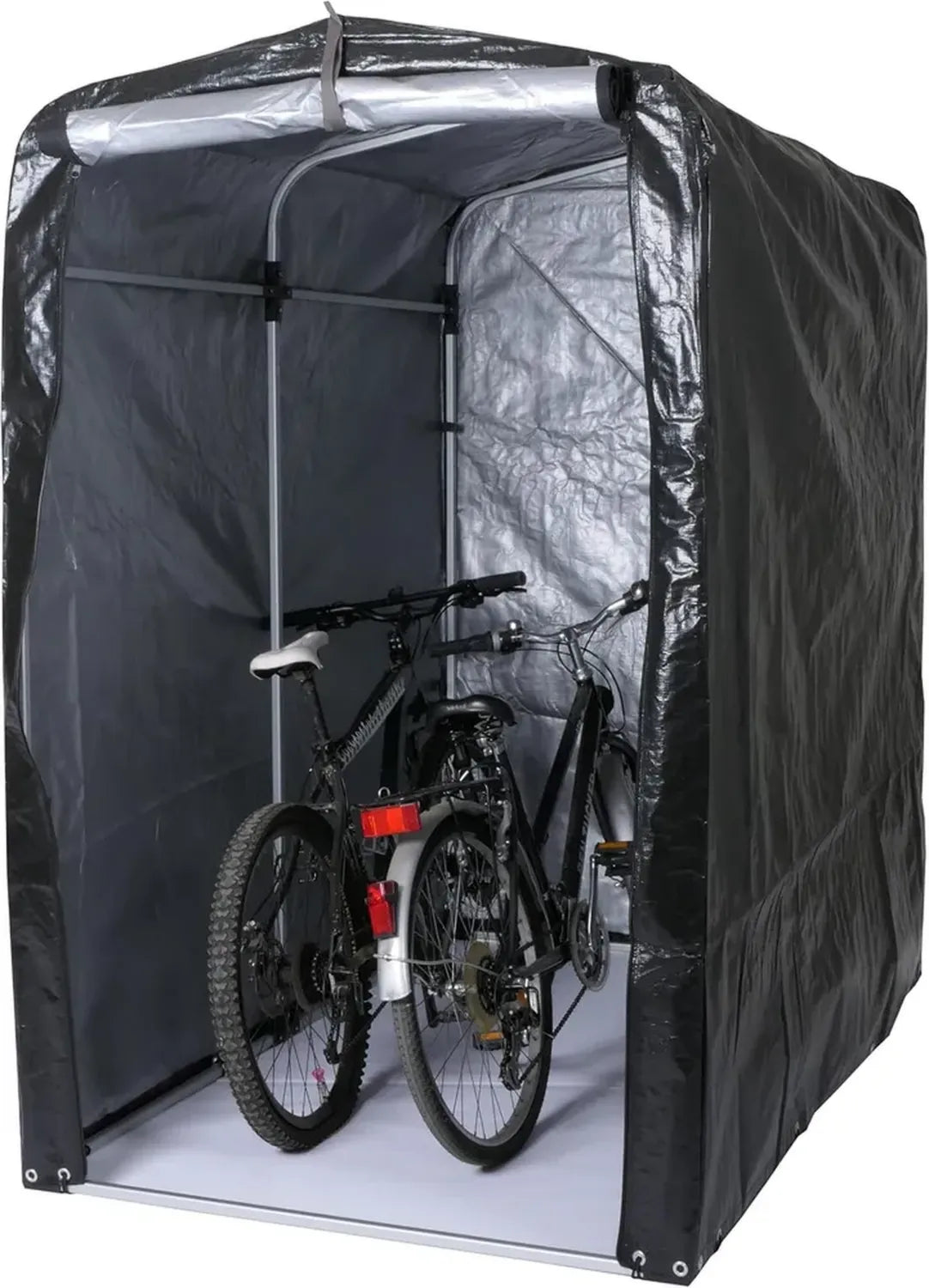 Abri à vélos en aluminium HWC-N61, protection UV, imperméable, 201x121x201cm, anthracite