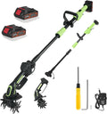 Motobineuse Électrique Sans Fil 21V avec 2 Batteries 1500mAh, Manche 1,3m, Largeur 10cm, Profondeur 10cm