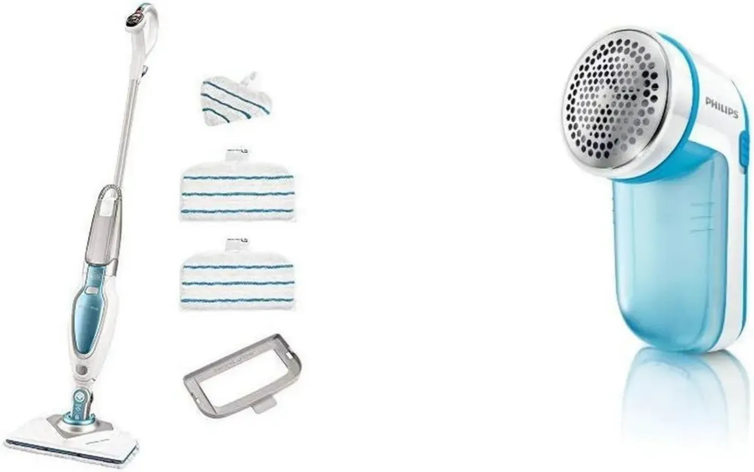 Balai Vapeur Black & Decker 1600W avec Réservoir 460ml et Accessoires + Rasoir Anti-Bouloche Philips