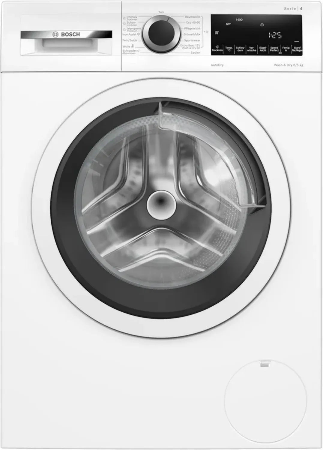 Bosch Série 4 Lave-linge séchant 8/5 kg, 1400 tr/min, AutoDry optimal, moteur EcoSilence Drive, lavage et séchage rapide en 60 minutes