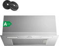 Hotte Encastrable Ciarra 60cm, A+++, 650 m³/h, 3 Vitesses, Recyclage/Évacuation, Filtre Charbon, Éclairage LED, Inox