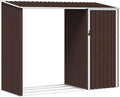 Abri de Jardin en Acier Marron 245x98x159 cm pour Bûches