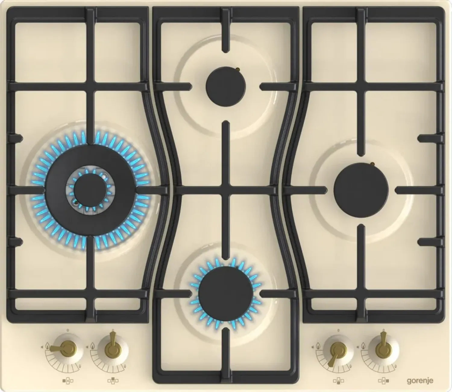 Cuisinière à gaz Gorenje Classico en ivoire - Modèle GW6D42CLI