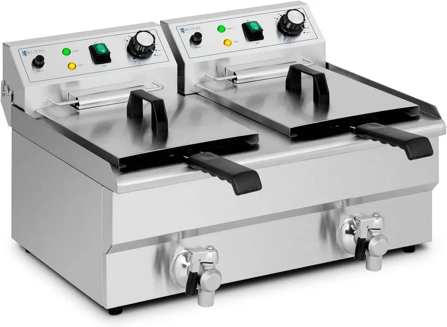 Friteuse Professionnelle Double Bac en Inox 18L - Royal Catering