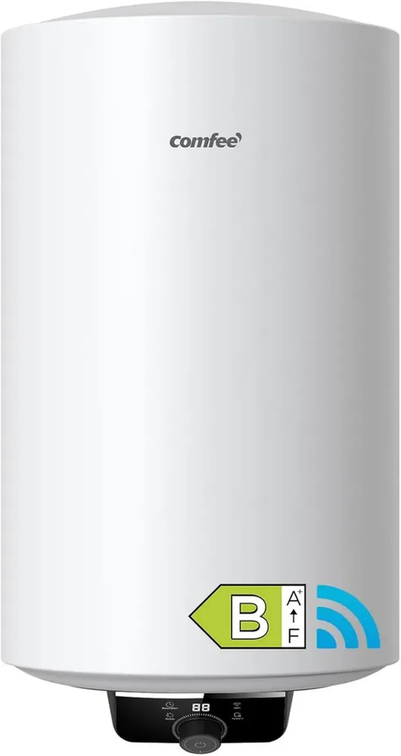 Chauffe-Eau Électrique Vertical 80L Comfee avec Contrôle Électronique, Minuterie et Température Ajustable pour Salle de Bain (Classe Énergétique B)