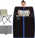 Sauna Personnel Portable Infrarouge avec Chaise et Coussin Chauffant, Spa Compact à Domicile, 97x81 cm – Noir
