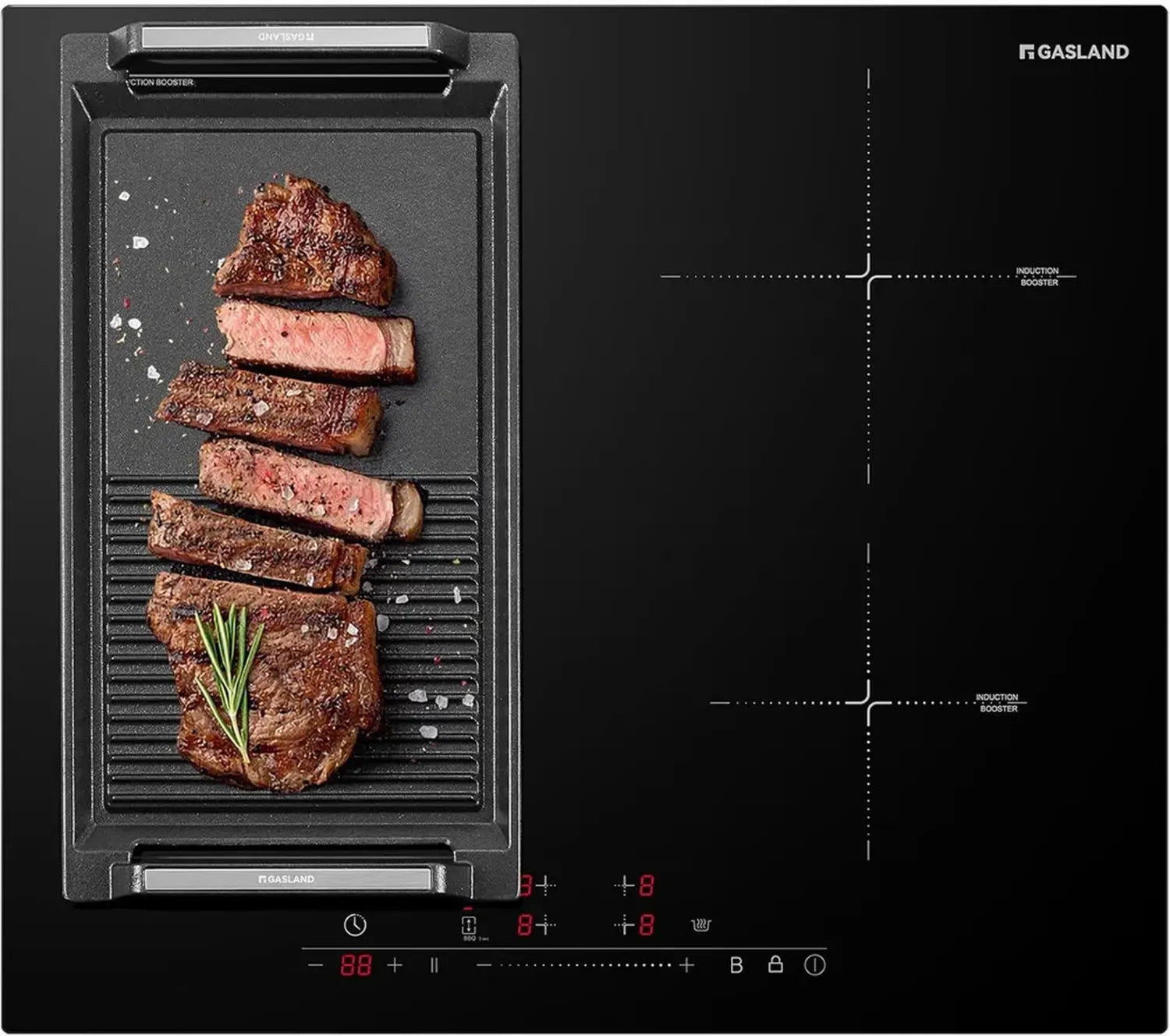 Plaque de Cuisson à Induction 60 cm avec Zone Flexible, 4 Zones, FlexInduction, PowerBoost, 7000W