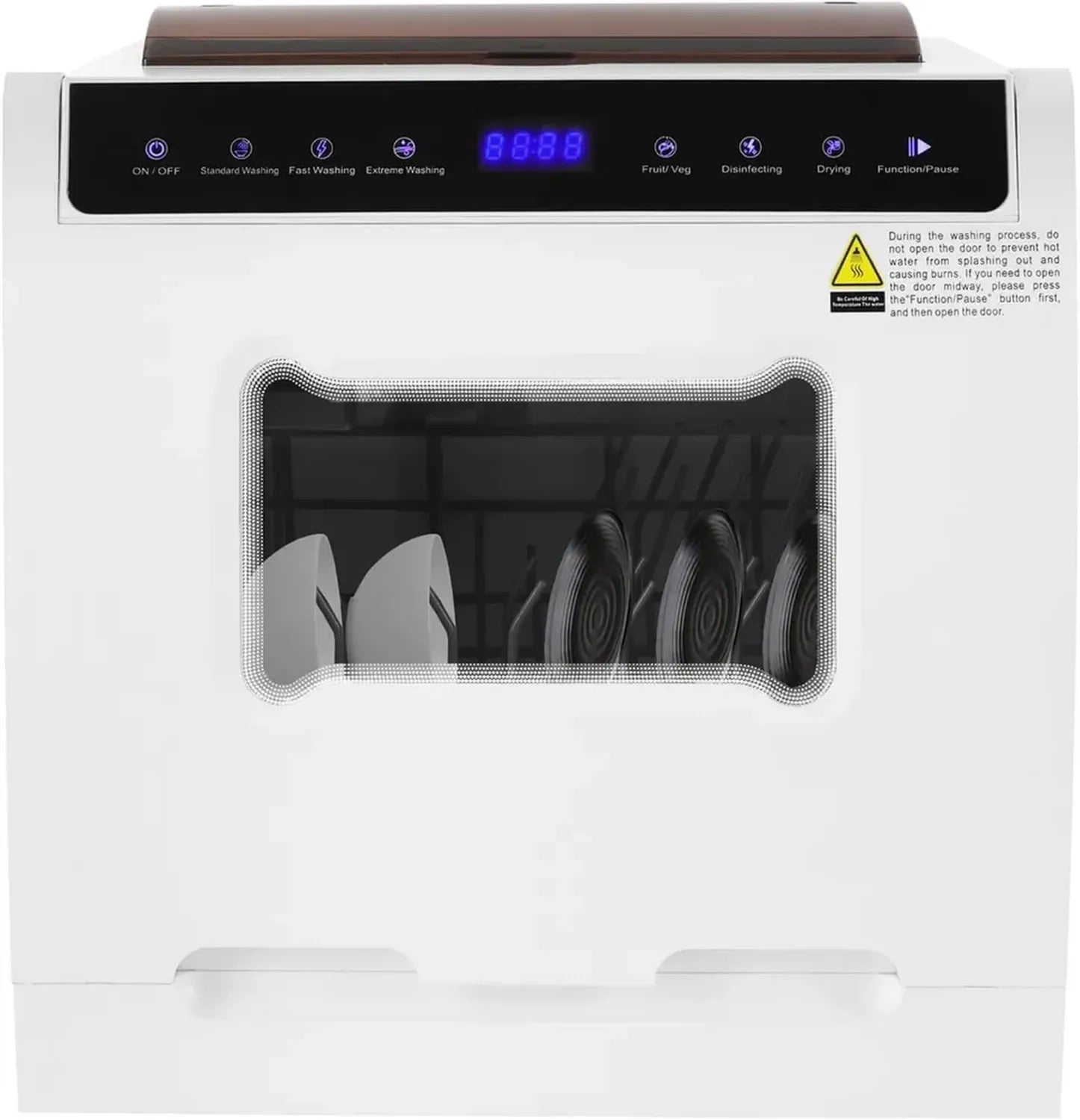 Lave-vaisselle Compact de Table, 5 Programmes, Capacité 4-6 Personnes, Idéal pour Petites Espaces