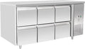 Table Réfrigérée Professionnelle en Acier Inoxydable, 6 Tiroirs, 204L, 400W
