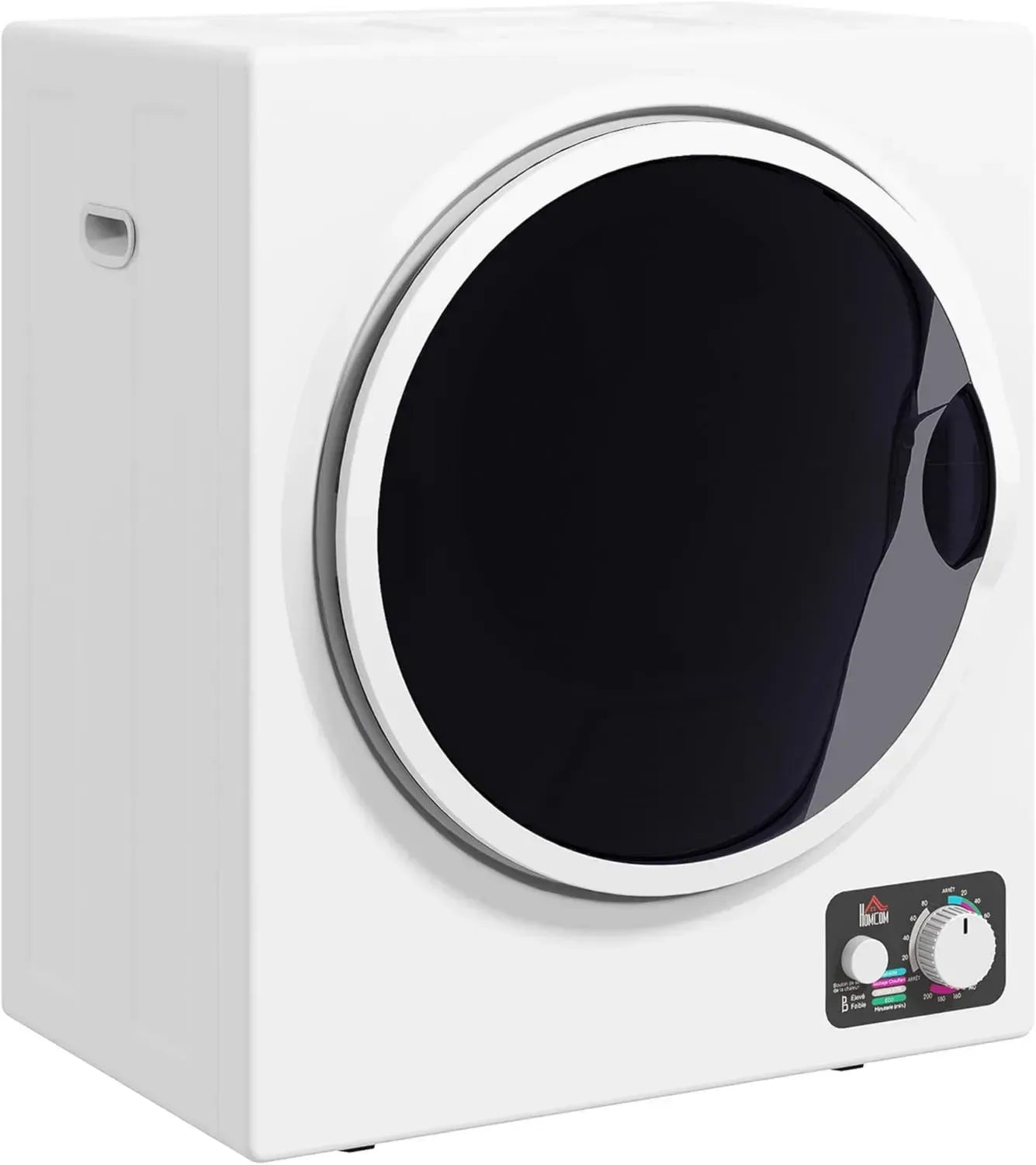 HOMCOM Sèche-linge Électrique 850W, Capacité 4 Kg, Acier Inoxydable, 4 Modes de Séchage, Installation Murale, Blanc