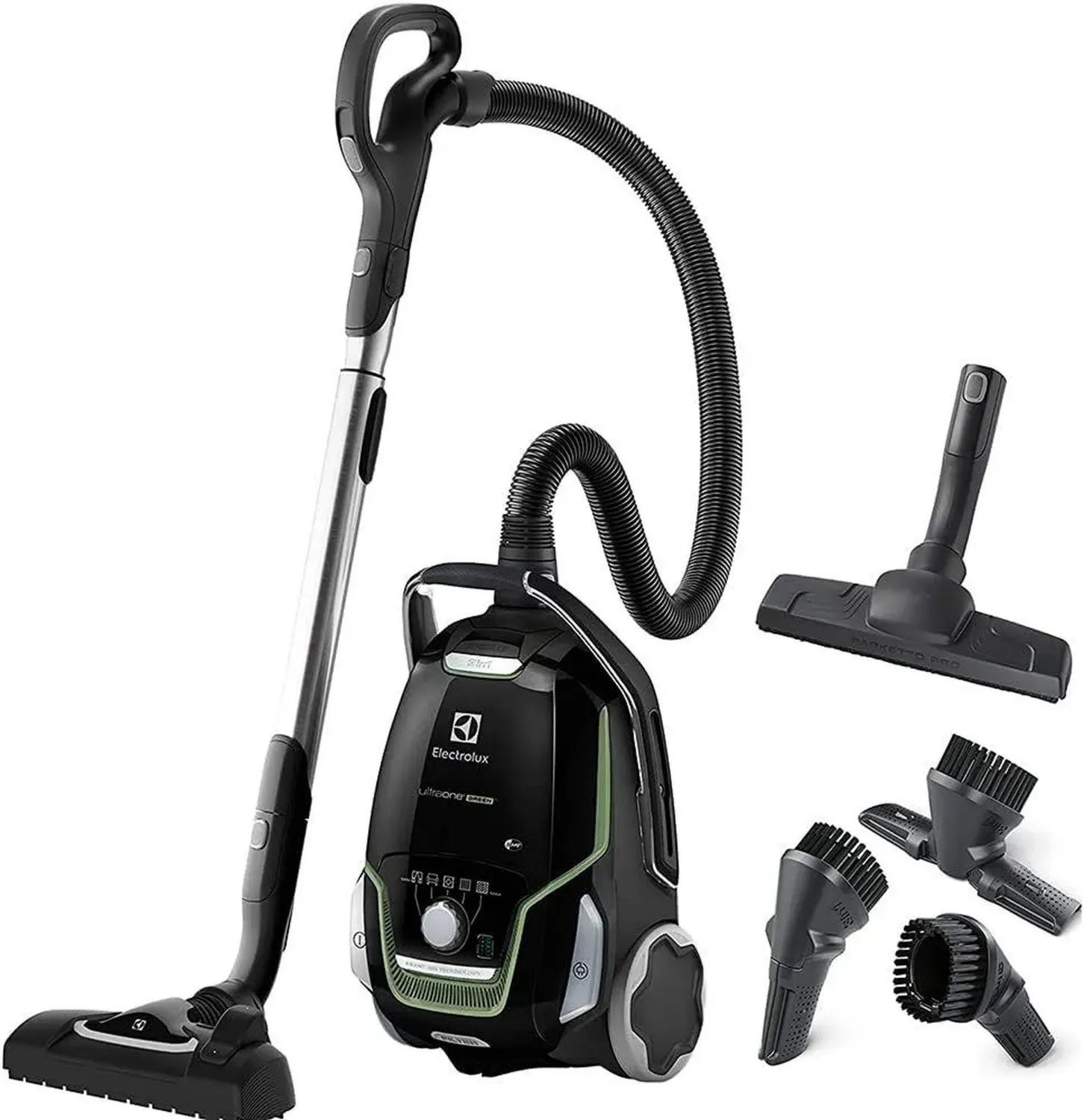 Aspirateur Traîneau Silencieux Electrolux UltraOne, 2 Sacs Inclus, Ergonomique, Écoresponsable, Noir
