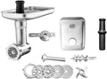 Accessoires pour Robot Mixeur: Hachoir à Viande en Acier Inoxydable avec Disques et Embouts, Compatible KitchenAid