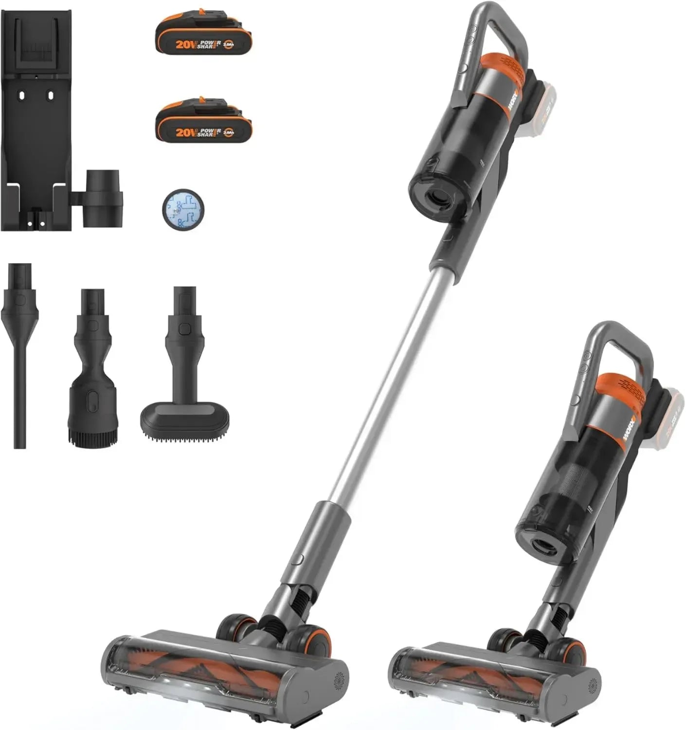 Aspirateur Balai sans Fil 20V, Puissance 25Kpa, Autonomie 45min, Idéal pour Animaux et Voiture