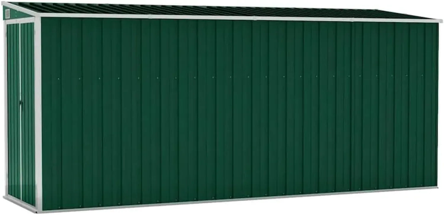 Cabane de Jardin Murale en Acier Vert 118x382x178 cm