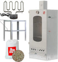 Fumoir Électrique Multifonction avec Fenêtre et Cheminée - Acier Alliage de Qualité UE - 81 cm, 3 Niveaux, Direct du Fabricant