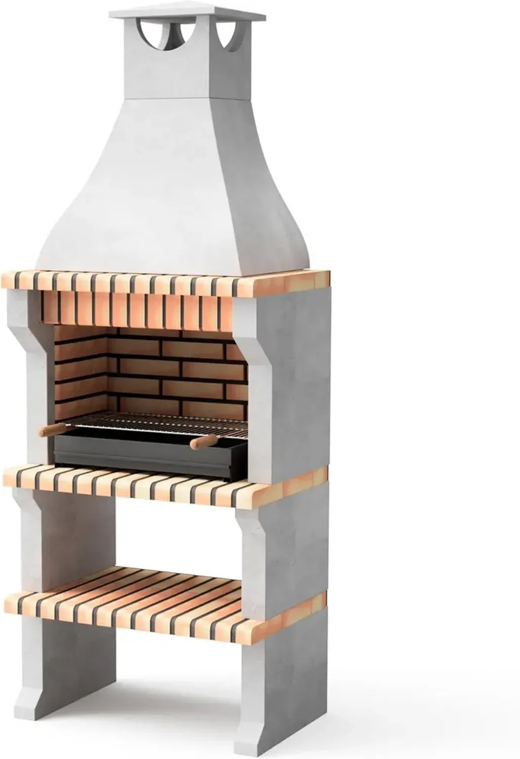 MOVELAR - Barbecue en béton réfractaire pour bois et charbon, modèle Alcoa XL, style rustique pour jardin