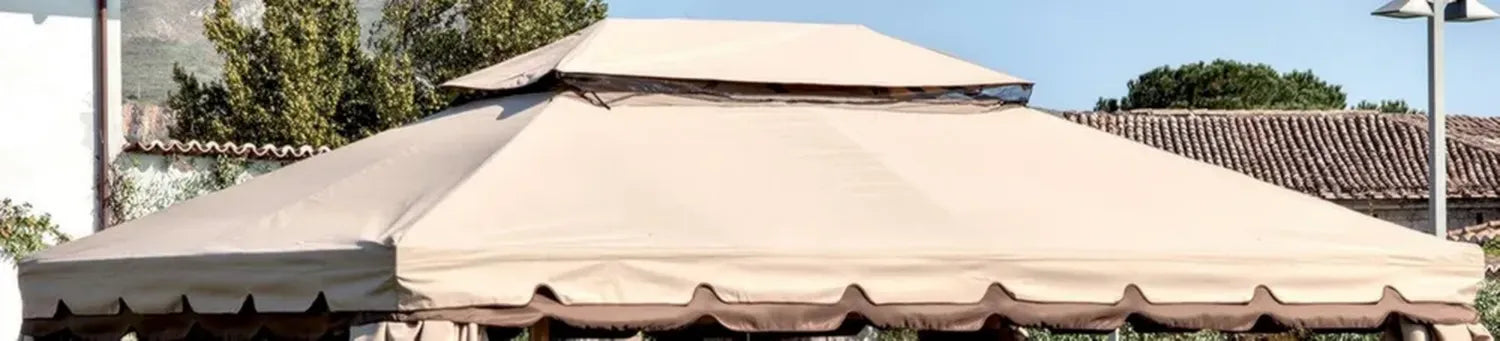 Toit de Rechange Imperméable pour Tonnelle de Jardin 3x4 m - Écru