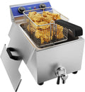Friteuse Électrique Professionnelle en Inox 2500W 6L avec Robinet et Minuterie 60 min - TAIMIKO