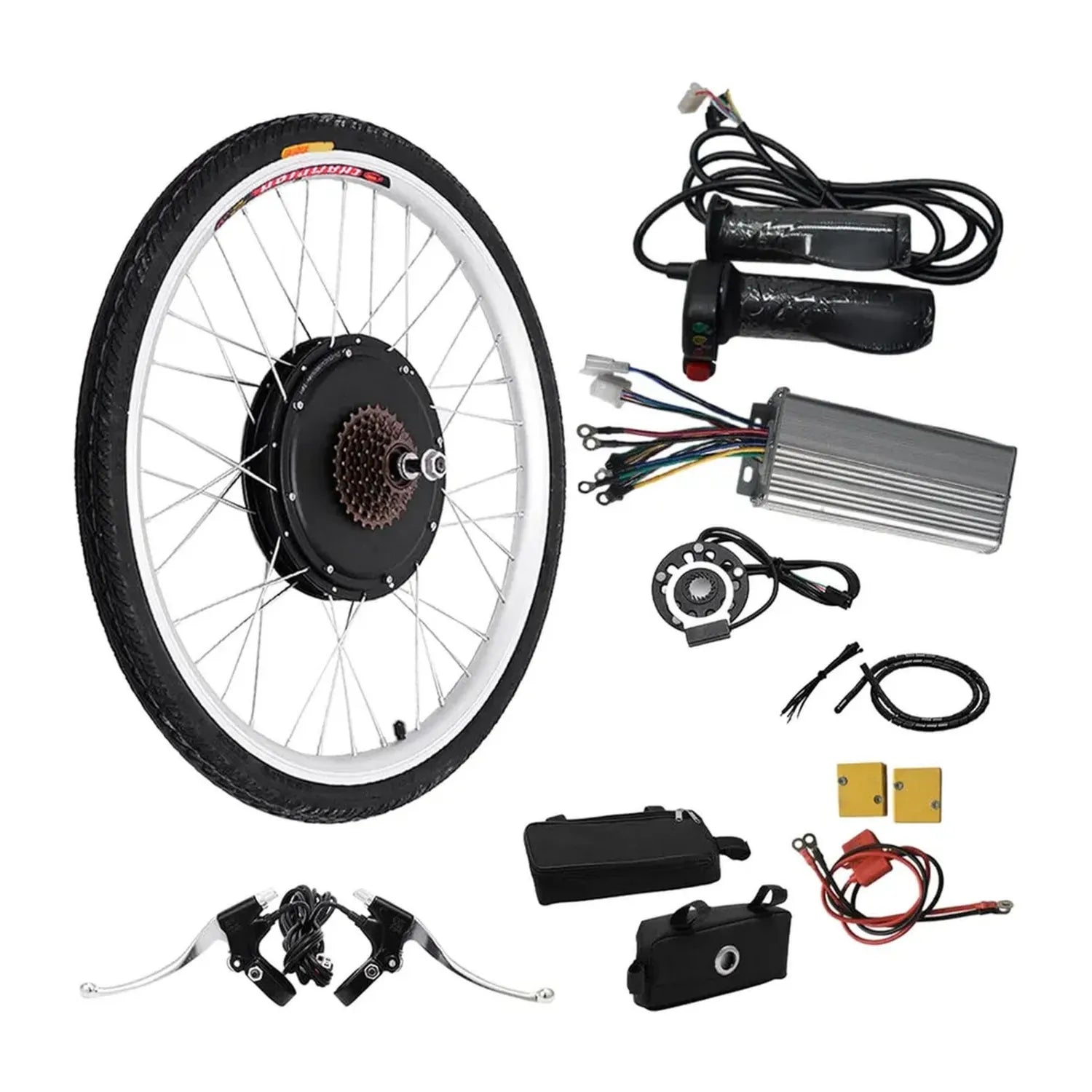 Kit de conversion électrique 26' pour vélo avec assistance pédalier et sac de contrôle, installation facile