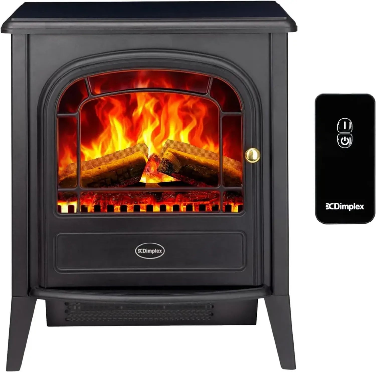 Cheminée Électrique Autoportante Dimplex Club - Effet Flamme LED avec Bûches - Chauffage 2KW avec Télécommande