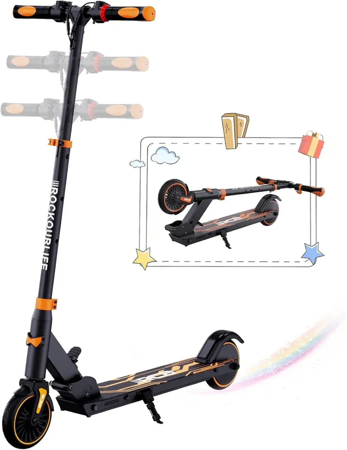 Trottinette électrique pliable pour enfants 8-16 ans, autonomie 16 km, vitesse 20 km/h, idéale cadeau