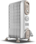 Radiateur à huile électrique De'Longhi Vento V550918T.WB, basse consommation, minuterie intégrée, pour espaces jusqu'à 50 m³