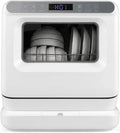 Lave-vaisselle Compact LIFEZEAL, 6 Programmes, Double Alimentation, Sécurité Enfant, Nettoyage 360°, Stockage 168h, Idéal Cuisine et Camping